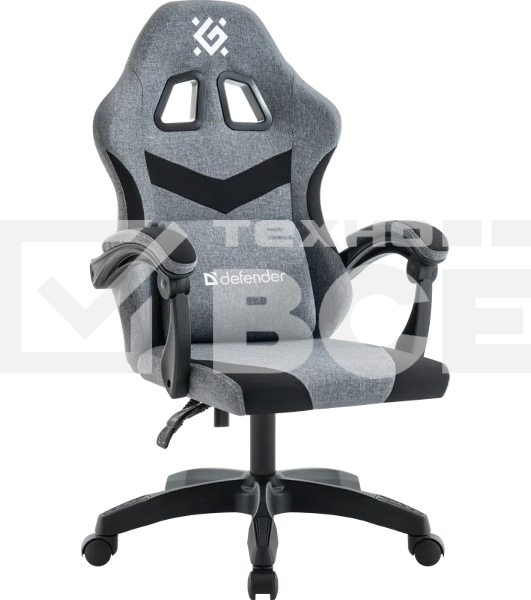 Кресло игровое Defender Runa серый/черный, класс 2, ткань