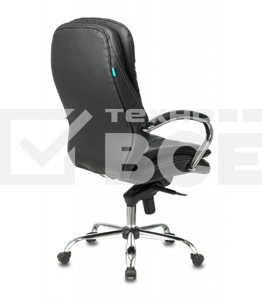 Кресло руководителя Бюрократ T-9950/BLACK черный, кожа, крестовина хром
