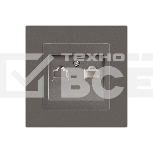 Розетка Intro Accent 6-303-09 информационная RJ45 IP20 СУ титан Б0063642