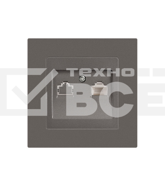 Розетка Intro Accent 6-303-09 информационная RJ45 IP20 СУ титан Б0063642