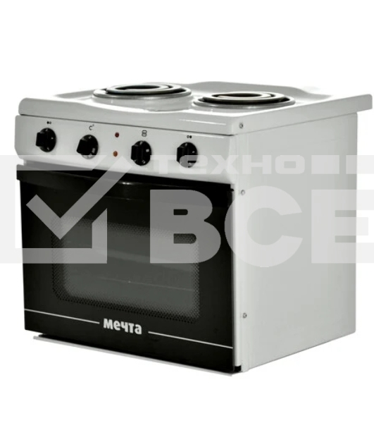 Плита электрическая Мечта 15М белый, конфорок 2 шт, духовка 25 л, 50 см x 47 см x 43 см