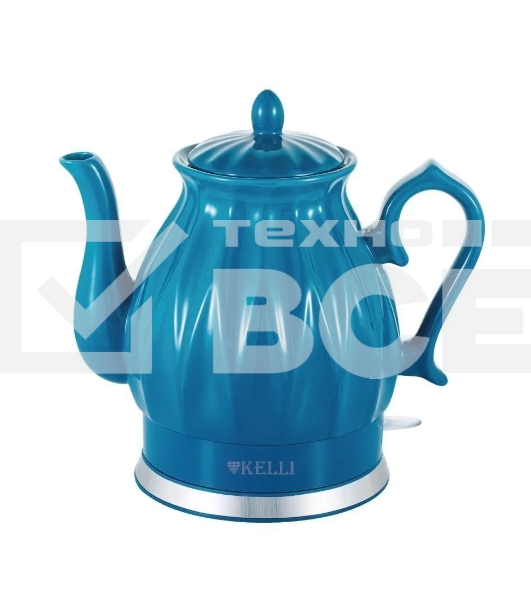 Чайник электрический керамический KELLI KL-1341 бирюзовый