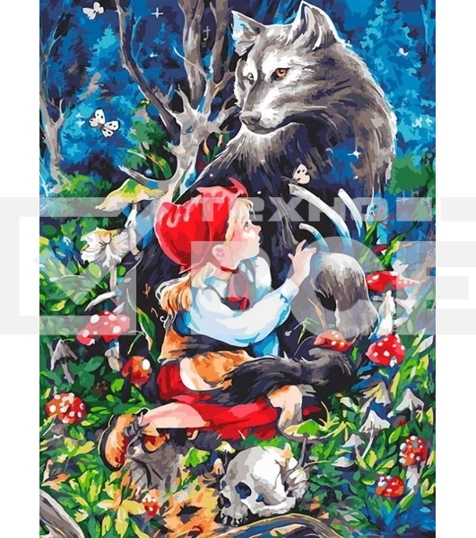 Картина по номерам БЕЛОСНЕЖКА 952-AS Красная шапочка и серый волк