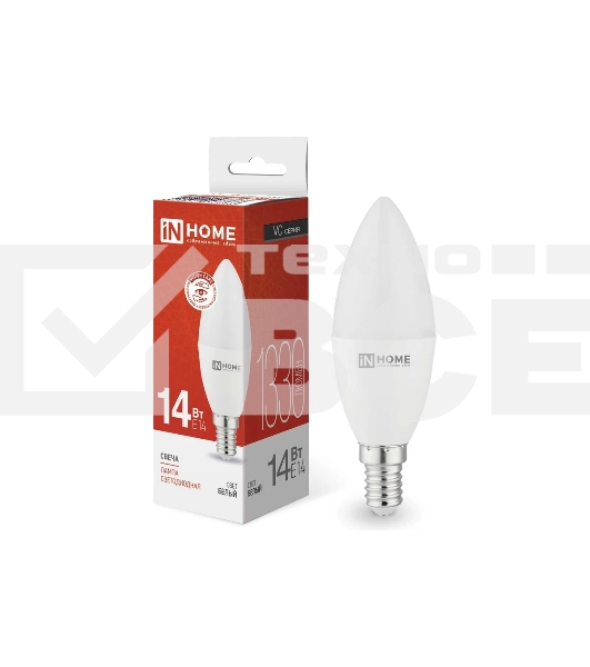 Лампа светодиодная LED-СВЕЧА-VC 14Вт E14 4000К 1330лм IN HOME 4690612047768