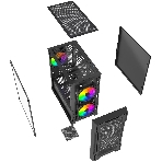 Компьютерный корпус Powercase Mistral Micro X3B ARGb, Tempered Glass, 3x 120мм ARGb PWM Fan, черный, mATX (CMMXB-A3), фото2