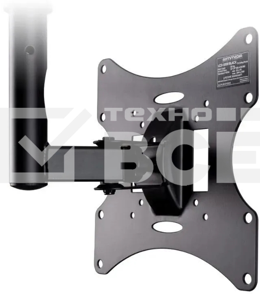 Кронштейн потолочный ARM media LCD-1000 для ЖК ТВ 10'-37', 2 ст. свободы, VESA 75/100/100*200/200, max 30 кг черный