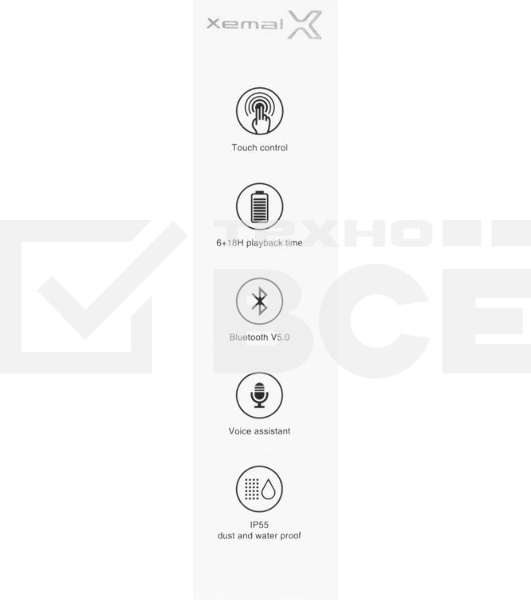 Наушники TWS Edifier X3 белый, внутриканальные, Bluetooth, до 6 ч