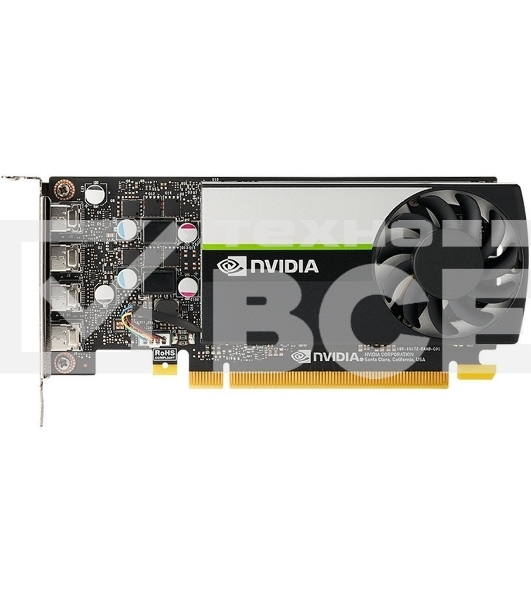 Видеокарта NVIDIA T1000 4G, long bracket and short bracket together