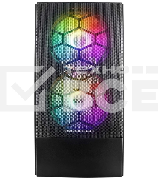 Компьютерный корпус 1STPLAYER FIREBASE X4-M Black / mATX, TG / 1x120mm & 2x140mm LED fans inc. / X4-M-BK-2F1P-1F1