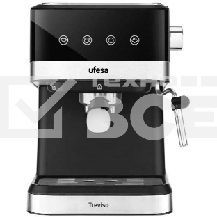 Кофеварка рожковая TREVISO Ufesa черный, исп. кофе - молотый, 1.5 л, 1050 Вт, 20 бар