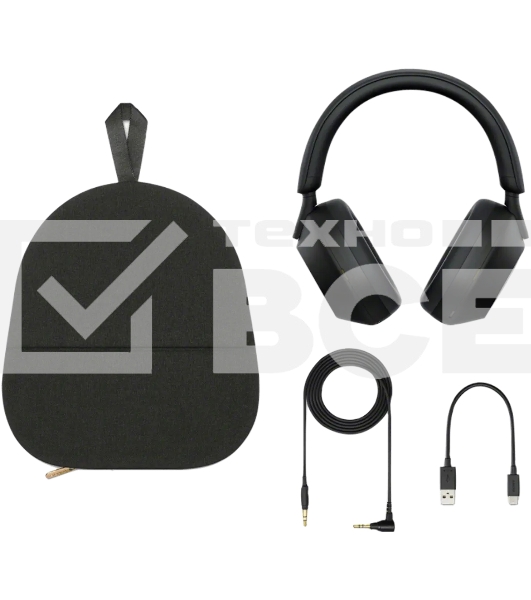 Гарнитура мониторные Sony WH-1000XM5 1.2м черный беспроводные bluetooth оголовье (WH1000XM5/B)