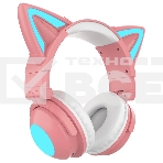 Гарнитура Party Cat mini ВТ 0051 (розово-голубые) c подсветкой  накладная  Bluetooth, фото 1