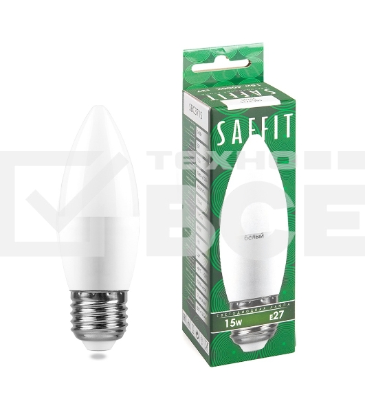 Лампа светодиодная SAFFIT SBC3715 LED 15вт Е27 белый матовая свеча