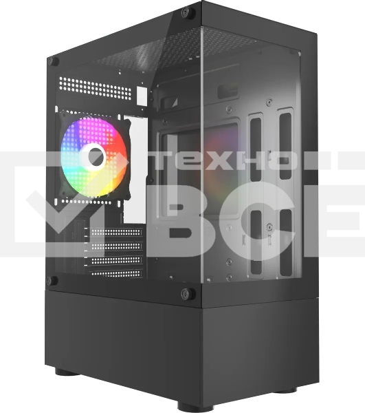 Компьютерный корпус Accord ACC-285-02B черный без БП mATX 1x120мм 1xUSB 2.0 1xUSB 3.0 1xUSB3.1 audio