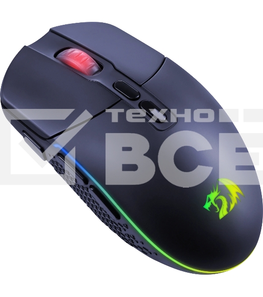 Мышь беспроводная REDRAGON 2.4G,проводная игровая 7+кн.колесо 10000dpi RGb черный Invader Pro
