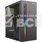 Компьютерный корпус MiniTower Ginzzu D370, RGb, Акриловое стекло, mATX, 2xUSB 2.0, черный, без БП, без вентиляторов, фото 1