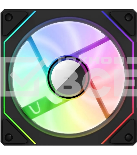 Вентилятор для корпуса Bloody CF-12 LCD ARGb 120х120x25 черный 4-pin 32дБ (упак.:1шт) (CF-12-ARGb120-BK) Ret