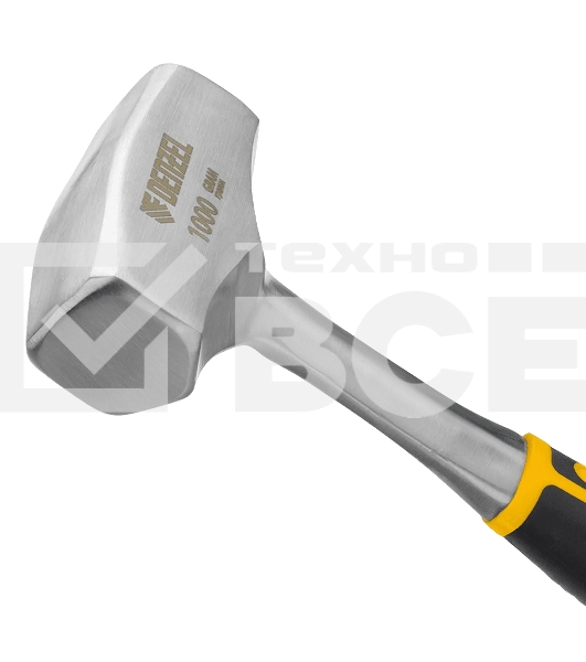 Кувалда Denzel 1 кг, цельнометаллическая, двухкомпонентная рукоятка