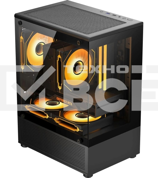 Корпус Accord ACC-UE2B TG OFFICE PRO черный без БП mATX 2xUSB2.0 1xUSB3.0 1xUSB3.1 audio