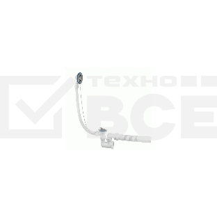 Сифон УНИВЕРСАЛ для ванн с нержавеющими чашками и с жесткой трубой, перелив 70 см