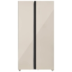 Холодильник Zugel ZRSS630C бежевое стекло двухкамерный 377/193л морозилка сбоку, No Frost, Side by Side, фото 1