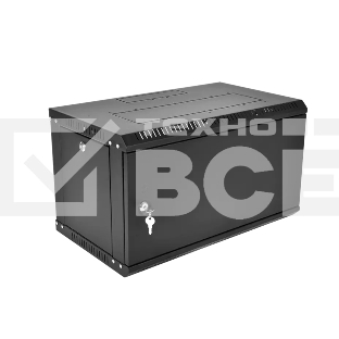 Шкаф телекоммуникационный настенный разборный ЦМО ЭКОНОМ 6U (600 x 350) дверь металл, цвет черный (ШРН-Э-6.350.1-9005)
