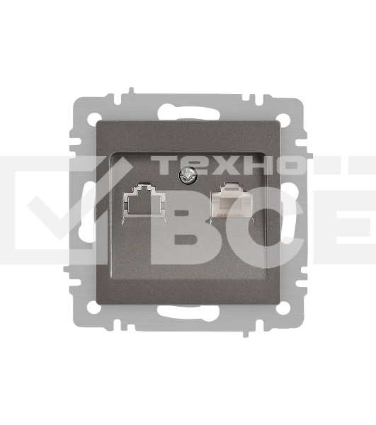 Розетка Intro Accent 6-303-09 информационная RJ45 IP20 СУ титан Б0063642
