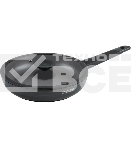 Сковорода Rondell Kontur RDA-1487 круглая 26 см покрытие: Xylan Plus ручка несъемная (с крышкой) графитовый