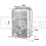 Дозатор для жидкого мыла из нерж. стали, матовый puff-8605m хром матовый, 500 мл, 17х12х12 см, фото3