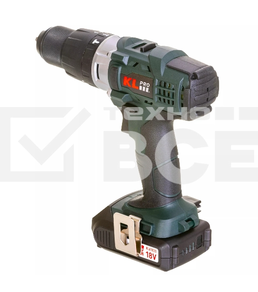 Профессиональный ударный шуруповерт Klpro KLDM18-20 (18В, Li-ion-2шт, 2.0А·ч, 40Нм, 2 скорости, подсветка, магнитная бита,З/У,в кейсе)