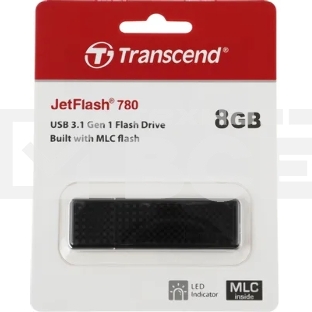 Флешка USB Transcend JetFlash 780 (TS8GJF780), 8Gb, USB 3.0, R/W 140/40, черный/серебристый