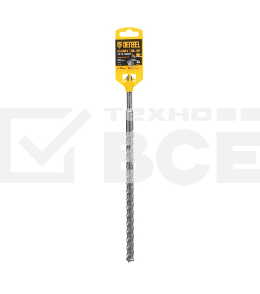 Бур по бетону Denzel цельная крестовая пластина, 14x315 мм, SDS PLUS