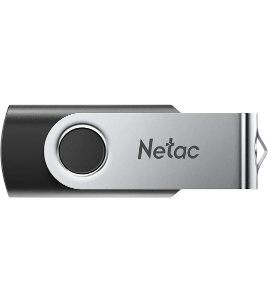 Флешка USB Netac U505 (NT03U505N-016G-32BK), 16Gb, USB3.0, R/W 110/45, черный/серебристый