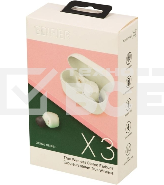 Наушники TWS Edifier X3 белый, внутриканальные, Bluetooth, до 6 ч