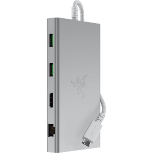 USB-концентратор Razer RC21-02250200-R3M1, USB Type-C, USB/HDMI/RJ-45/micro SD/SD/Jack 3.5мм, USB Type-C