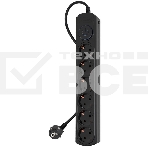 Сетевой фильтр Ippon BK-6-EU-3-10-B 3м (6 розеток) черный (коробка), фото 1