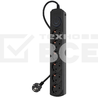 Сетевой фильтр Ippon BK-6-EU-3-10-B 3м (6 розеток) черный (коробка)