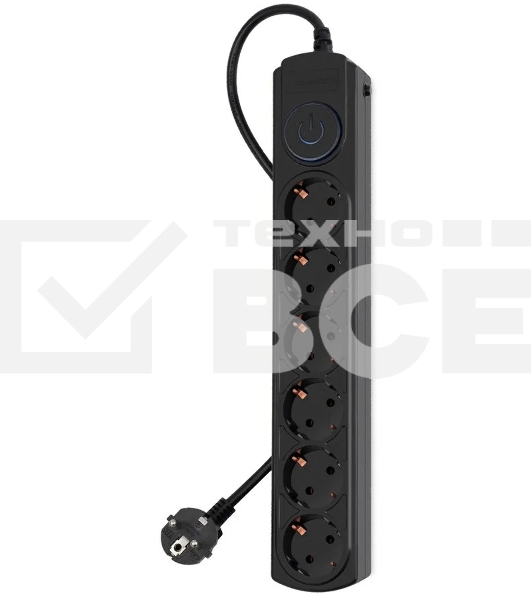 Сетевой фильтр Ippon BK-6-EU-3-10-B 3м (6 розеток) черный (коробка)