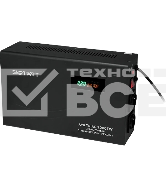 Стабилизатор напряжения Smartwatt AVR Triac 2000TW 2000ВА черный