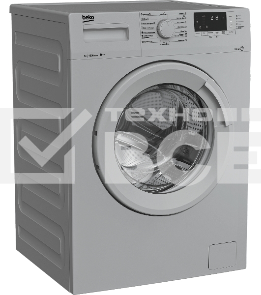 Стиральная машина Beko WSRE6512ZSS серебристый, загрузка фронтальная 6 кг, 1000 об/мин., класс: А
