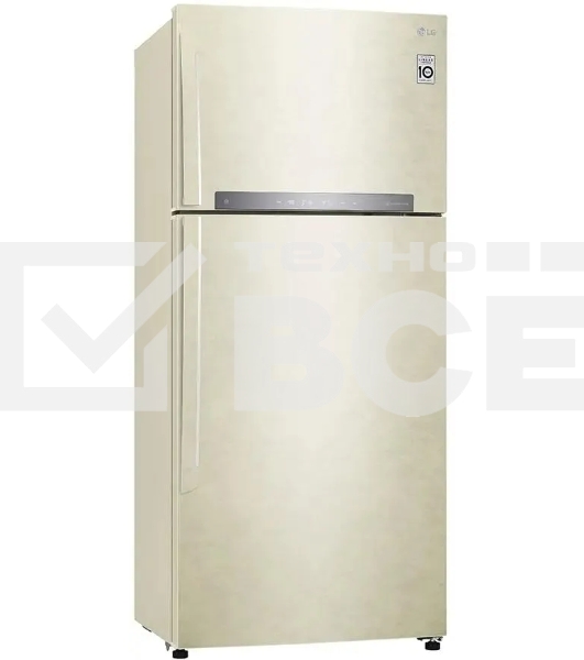 Холодильник LG GN-H702HEHL бежевый двухкамерный 376/155л морозилка сверху, Total No Frost