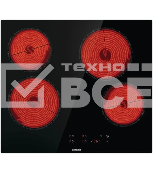 Электрическая варочная поверхность Gorenje ECT641BSCE Hi-Light, независимая, черный