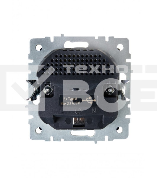 Розетка 1-местная IEK BRITE РЮш10-2-БрШ (BR-R14-16-U21-D31-K37) с заземлением, с защитными шторками, 16А, с USB A+A 5В 3,1А, шампань