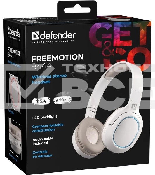 Гарнитура клавиатура Defender FreeMotion B444 бежевый, микрофон, Bluetooth