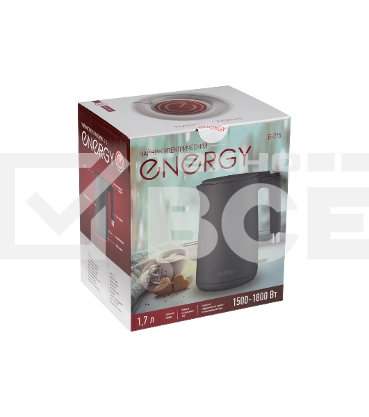 Чайник электрический Energy E-215 (1.7 л), серый (164157)