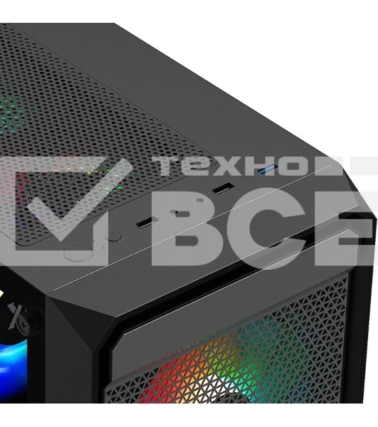 Компьютерный корпус XASTRA A303M 3FRGb Black mATX/Mesh/ tempered glass/2x140мм + 1x120мм FRGb fans/ A303M-2FC14F-1FC12F