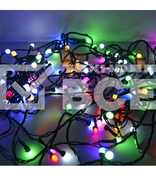 Гирлянда светод. Funray Минишарики, SE-MINI-110M, 10М,100LED,мульти(6цв.),темно-зел.шн.0,7м,контр,