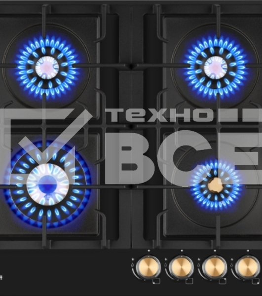 Газовая варочная панель Weissgauff HGG 641 BV Volcano Burner Nano Matt Glass