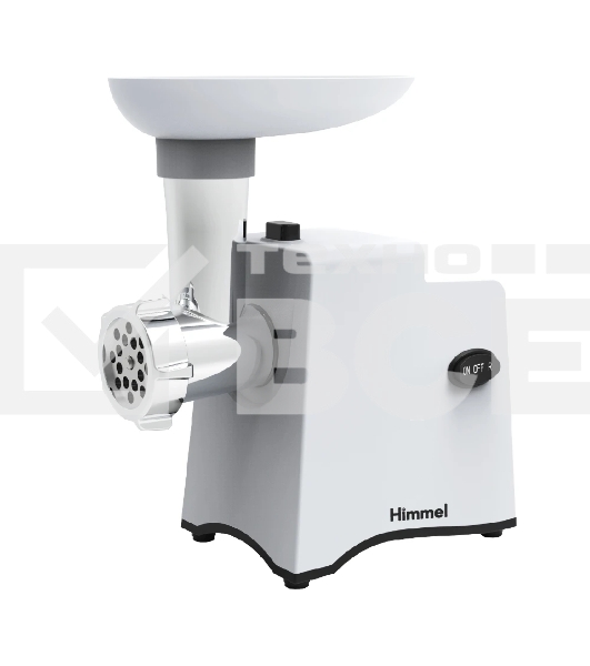 Мясорубка электрическая Himmel HM-1002 белый, 2000 Вт, 1.8 кг/мин, реверс, защита от перегрузки, насадки - 4