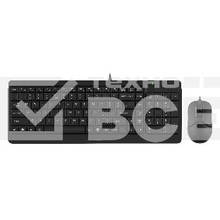 Комплект клавиатура+мышь A4Tech FStyler F1512 проводной, USB, 1200 DPI, черный